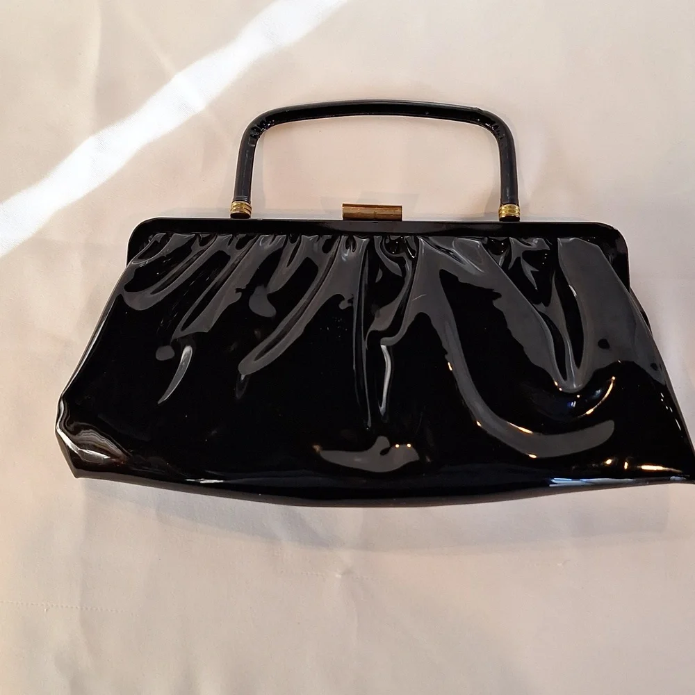 Garay vintage black patent leather clutch